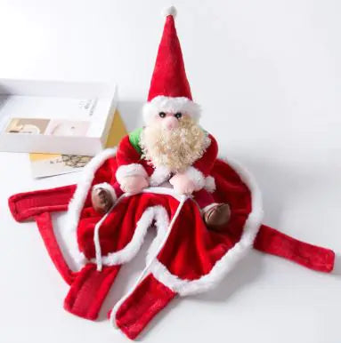 Weihnachtskostüm "Reitender Weihnachtsmann" für Hund und Katze