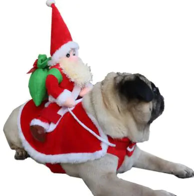 Weihnachtskostüm "Reitender Weihnachtsmann" für Hund und Katze